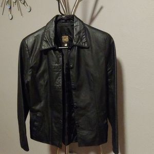 Genuine black leather jacket / blazer